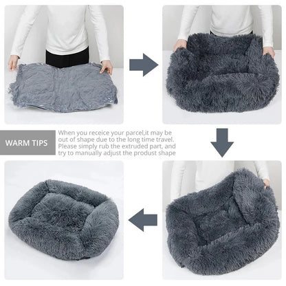 Donut Hondenmand & Kattenmand – Zachte Fluffy Huisdiermand in Meerdere Kleuren