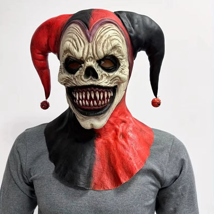 Jester Clown Masker – Enge Horror Masker Rood/Zwart voor Halloween