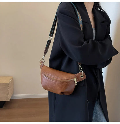 Leren Crossbody Heuptas – Luxe Schoudertas met Brede Band