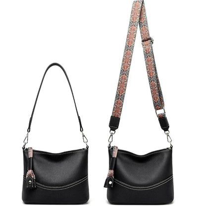 Schoudertas & Crossbody Bag – Zwart | Dames Handtas met Brede Band