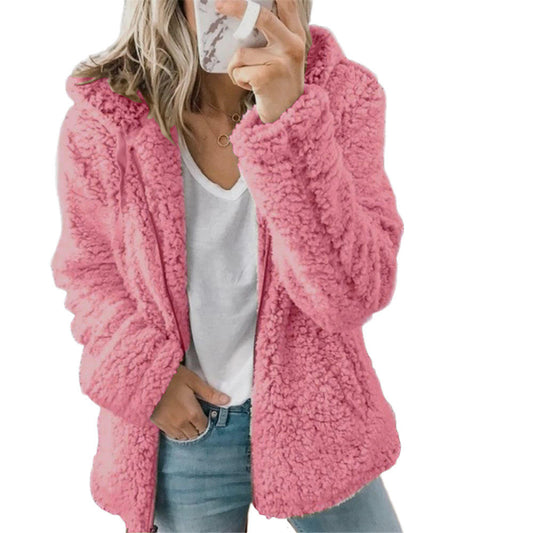 Teddy Jas Dames – Warme Fluffy Fleece Jas met Capuchon