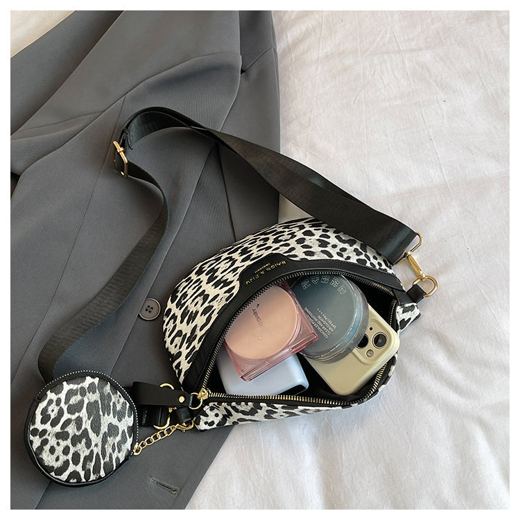Leopard Print Crossbody & Heuptas – Trendy Panterlook – Verstelbare Band & Mini Pouch