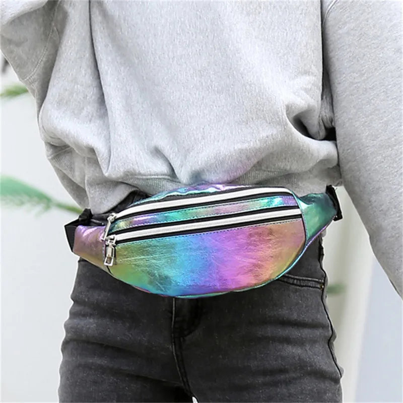 Holografische Crossbody Heuptas – Festival, Trendy & Comfortabel