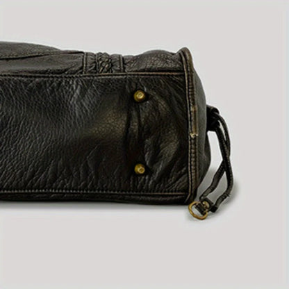 Zwarte Leren Handtas – Stoer & Stijlvol