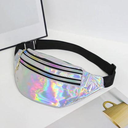 Holografische Heuptas – Fanny Pack met Ritssluiting – Festival & Streetstyle Crossbody
