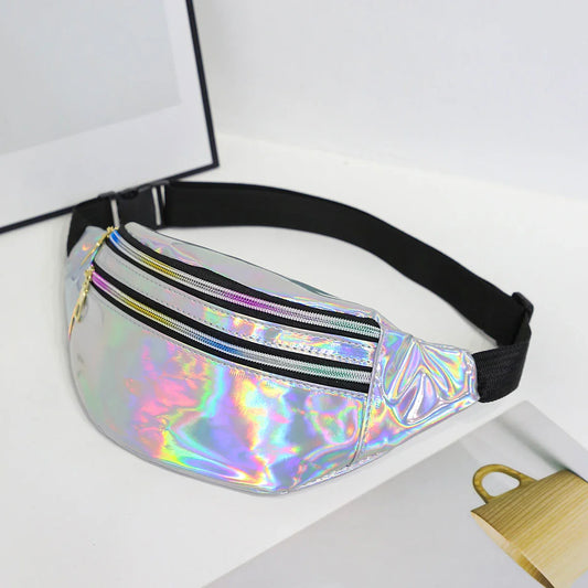 Holografische Heuptas – Fanny Pack met Ritssluiting – Festival & Streetstyle Crossbody