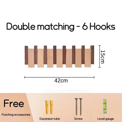 Porte-manteau mural en noyer noir, crochet à vêtements en bois massif, porte d'entrée, porte-manteau, décoration de maison, meubles Ds, livraison directe