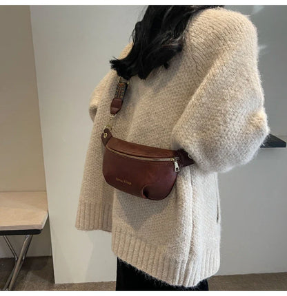 Leren Crossbody Heuptas – Luxe Schoudertas met Brede Band