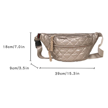 Trendy Schoudertas & Heuptas – Quilted Metallic Look – Lichtgewicht & Verstelbaar
