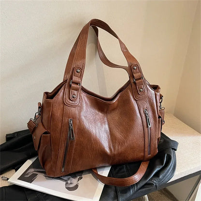Dames Leren Schoudertas – Ruime Hobo Bag met Luxe Afwerking
