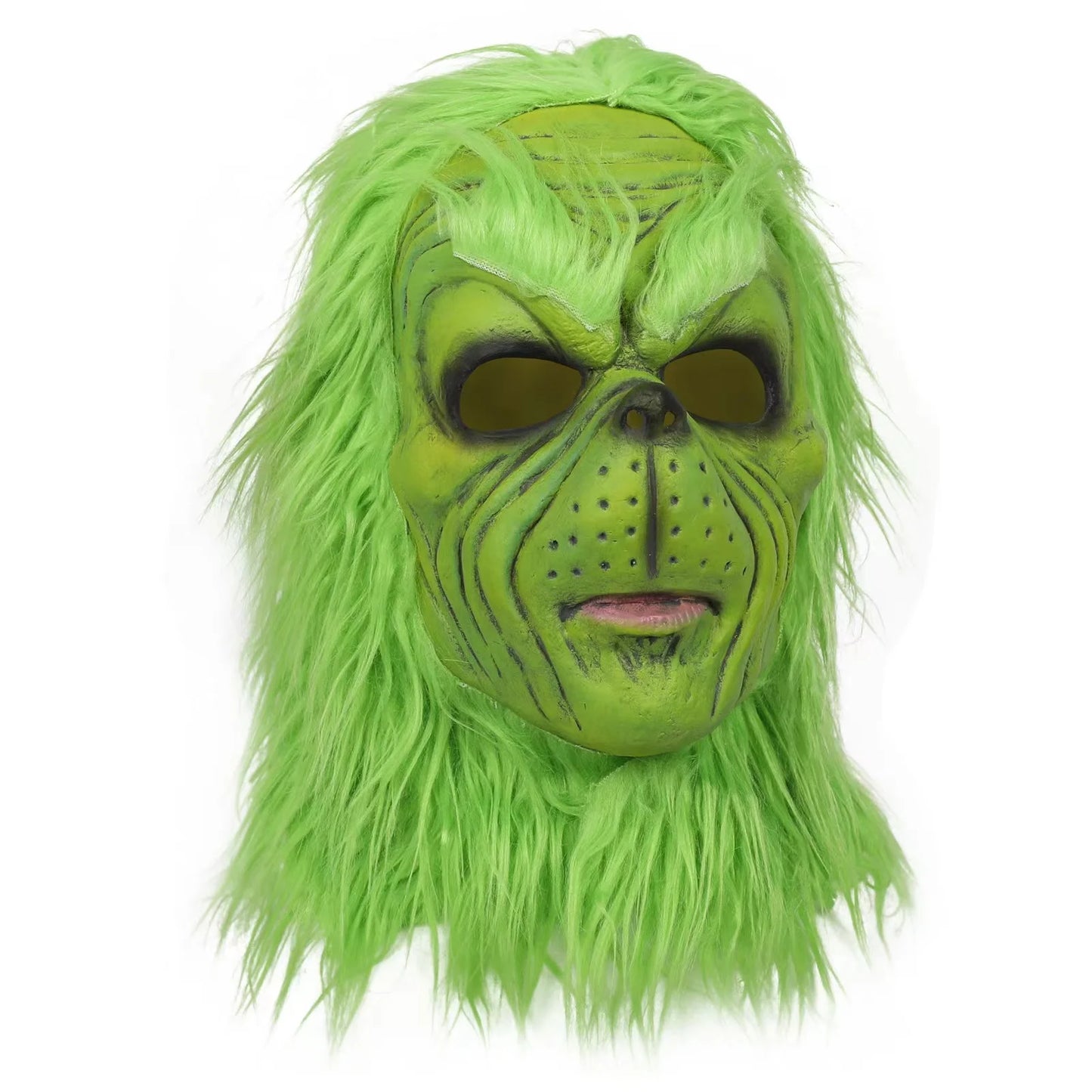 Grinch Masker – Realistisch Kerstmasker Groen met Vacht