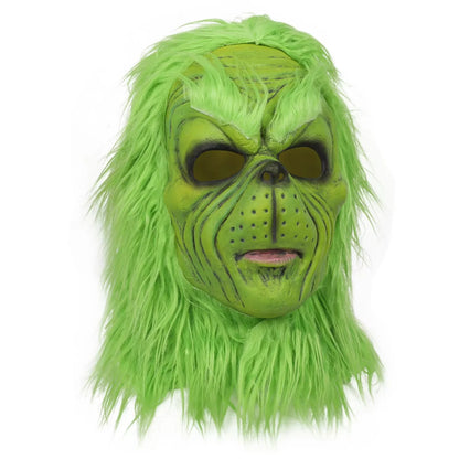 Grinch Masker – Realistisch Kerstmasker Groen met Vacht