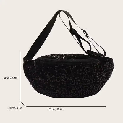 Zwarte Crossbody Tas met Pailletten – Chic, Trendy & Comfortabel