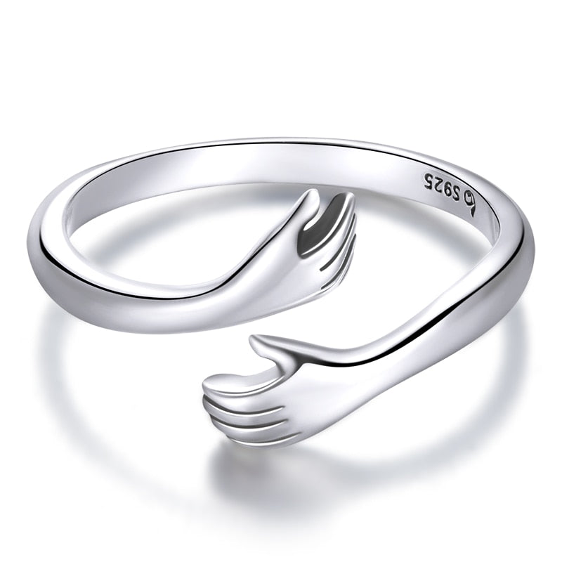 Kus en Knuffel Ring – Verstelbare Liefdesring met Symbolische Omhelzing