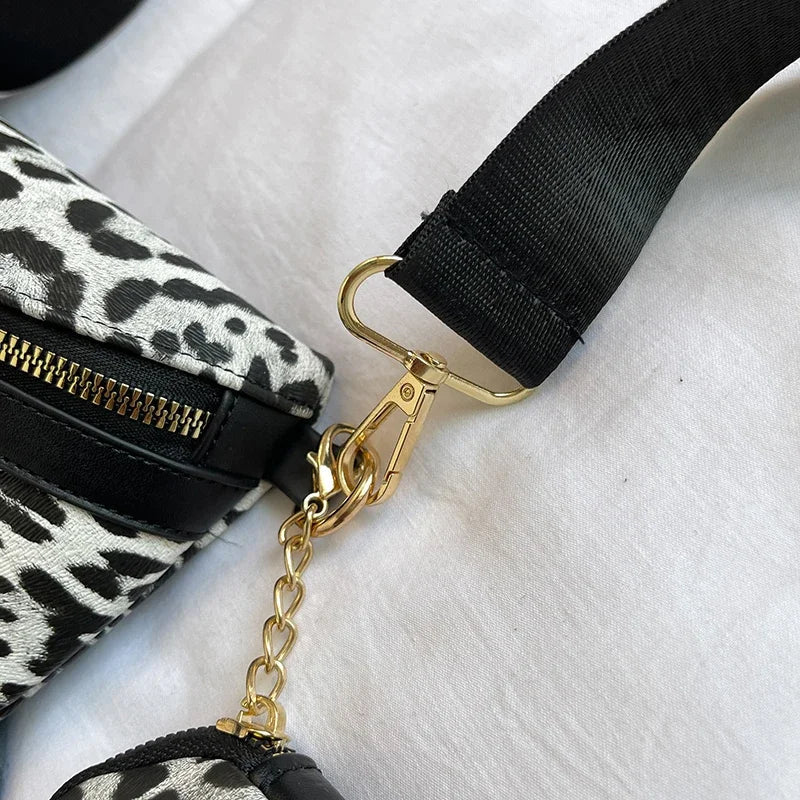 Leopard Print Crossbody & Heuptas – Trendy Panterlook – Verstelbare Band & Mini Pouch