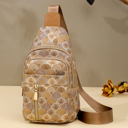 Trendy Schouder Rugtas – Compacte Crossbody Backpack met Patronen