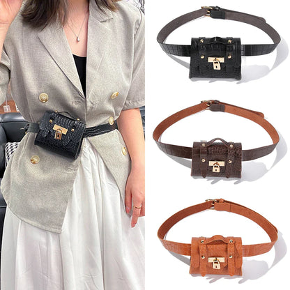Dames Riemtas – Trendy Belt Bag met Goudkleurig Slot Detail