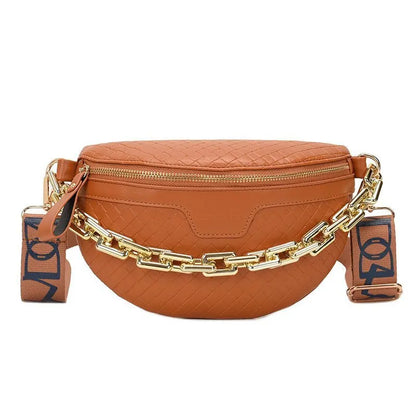 Stijlvolle Crossbody Heuptas – Schoudertas met Goudkleurige Ketting & Verstelbare Band