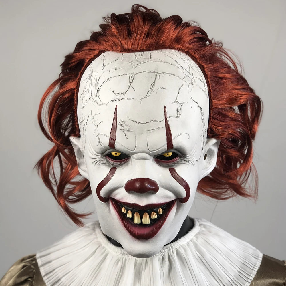 Pennywise Clown Masker – Realistisch Horror Masker met Rood Haar (IT Clown)