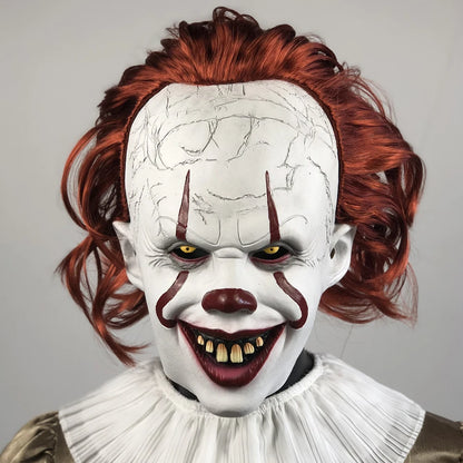 Pennywise Clown Masker – Realistisch Horror Masker met Rood Haar (IT Clown)