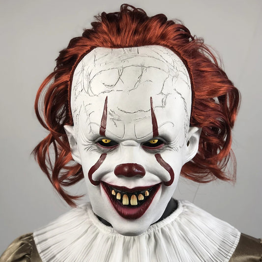 Pennywise Clown Masker – Realistisch Horror Masker met Rood Haar (IT Clown)