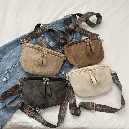 Crossbody Tas met Brede Schouderband – Boho Chic Schoudertas