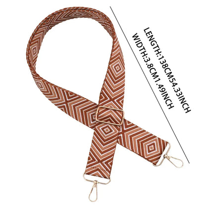 Schouderband voor Handtassen – Verstelbaar & Duurzaam – Zwart Wit Geometrisch Design