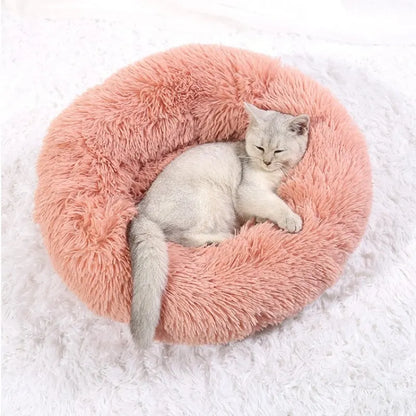 Ronde Donut Hondenmand & Kattenmand – Zachte Fluffy Huisdiermand