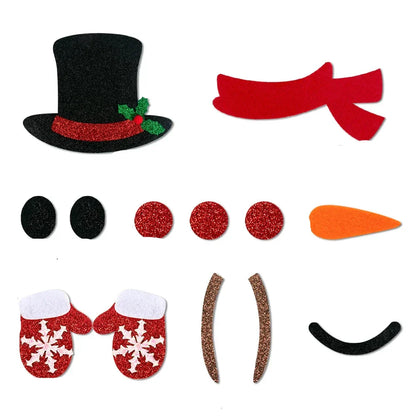 Kerst raamstickers (katoen & papier) – herbruikbare kerstdecoratie voor raam en deur (diverse maten)