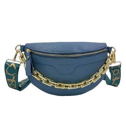 Stijlvolle Crossbody Heuptas – Schoudertas met Goudkleurige Ketting & Verstelbare Band