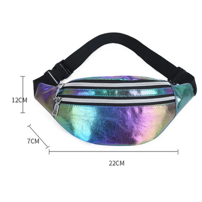 Holografische Crossbody Heuptas – Festival, Trendy & Comfortabel