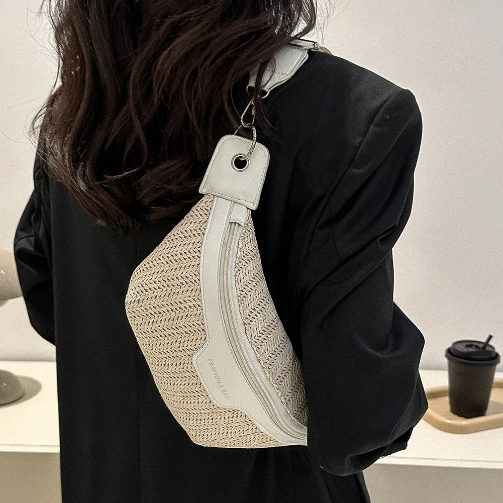 Raffia Crossbody Heuptas – Zomers, Trendy & Comfortabel