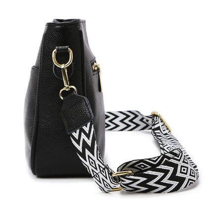 Dames Schoudertas met Brede Strap – Stijlvolle Crossbody Tas met Ruime Vakken