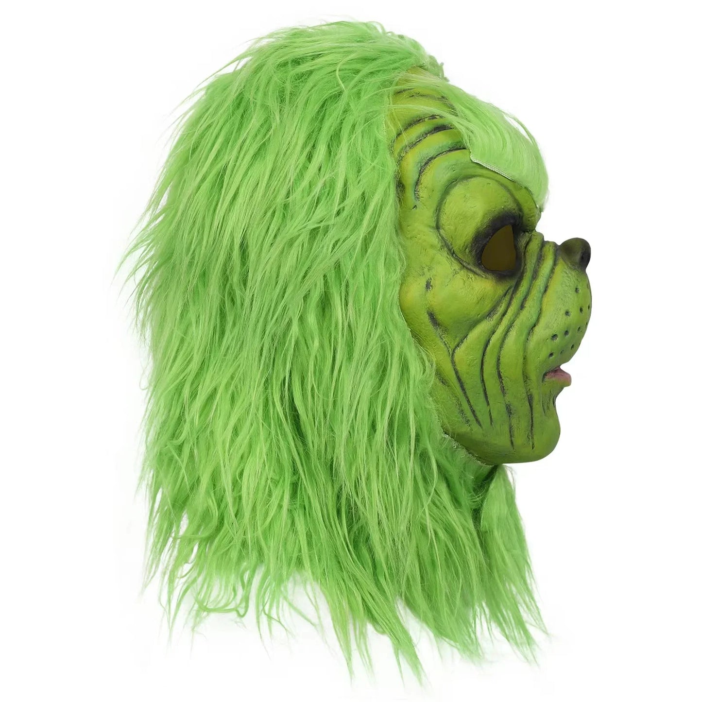 Grinch Masker – Realistisch Kerstmasker Groen met Vacht