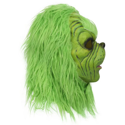 Grinch Masker – Realistisch Kerstmasker Groen met Vacht