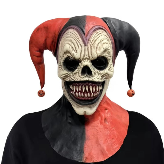 Jester Clown Masker – Enge Horror Masker Rood/Zwart voor Halloween