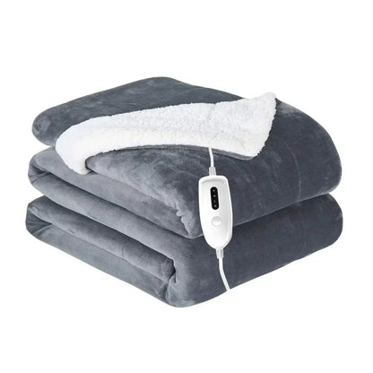 Elektrische Fleece Deken Grijs – Verwarmde Deken met Warmtestanden voor Bed en Bank
