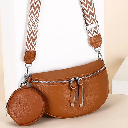 Elegante Crossbody Tas – Schoudertas met Gevlochten Strap & Extra Coin Pouch