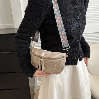 Crossbody Tas met Brede Schouderband – Boho Chic Schoudertas