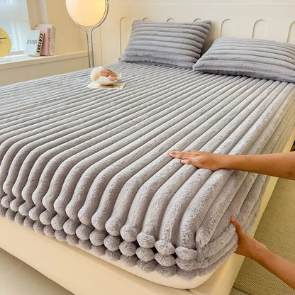 Fluwelen Fleece Bedsprei – Zachte Warme Deken met Ribbelstructuur voor Slaapkamer