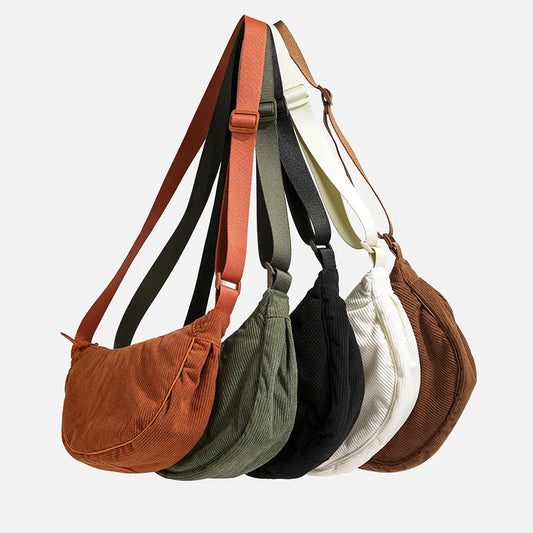 Corduroy Crossbody Tas – Trendy, Licht & Comfortabel