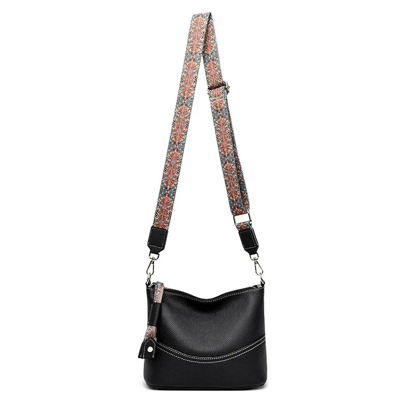 Schoudertas & Crossbody Bag – Zwart | Dames Handtas met Brede Band