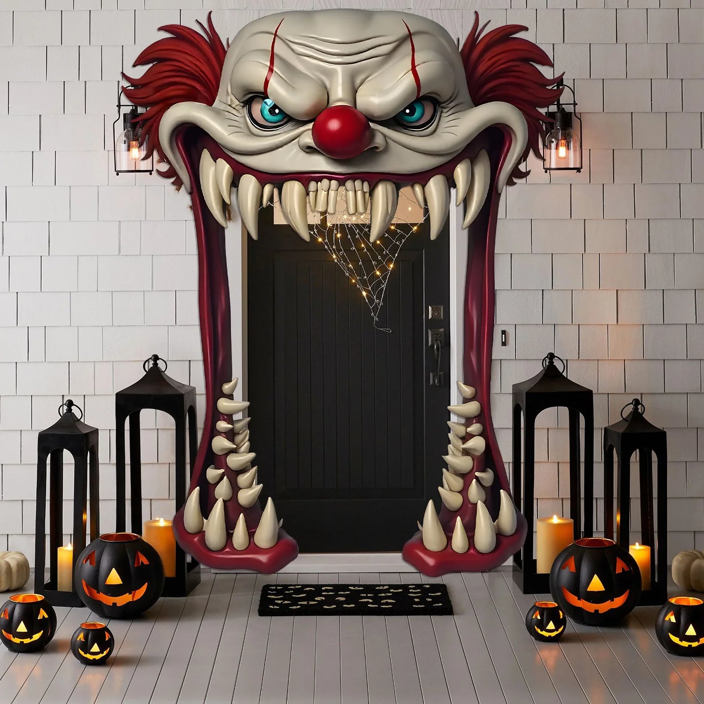Halloween Clown Deurdecoratie – Enge Horror Clown Versiering voor Feest & Tuin