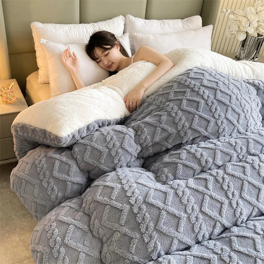 Ultra Zachte Winterdeken – Dikke Fleece & Sherpa Plaid voor Bed en Bank