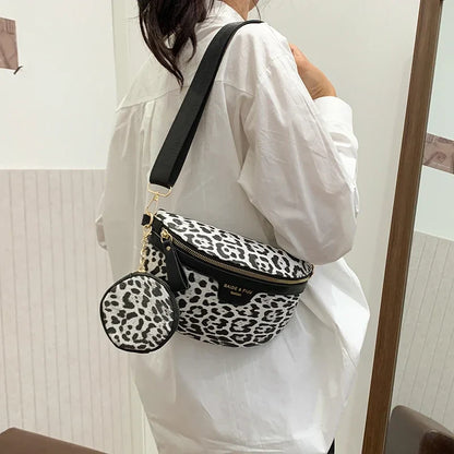 Leopard Print Crossbody & Heuptas – Trendy Panterlook – Verstelbare Band & Mini Pouch