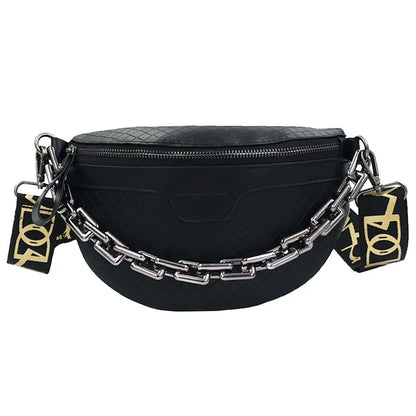 Stijlvolle Crossbody Heuptas – Schoudertas met Goudkleurige Ketting & Verstelbare Band