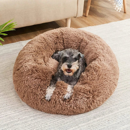Ronde Donut Hondenmand & Kattenmand – Zachte Fluffy Huisdiermand