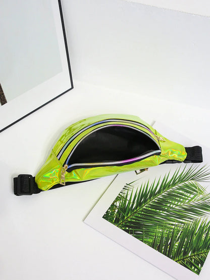 Holografische Heuptas – Fanny Pack met Ritssluiting – Festival & Streetstyle Crossbody