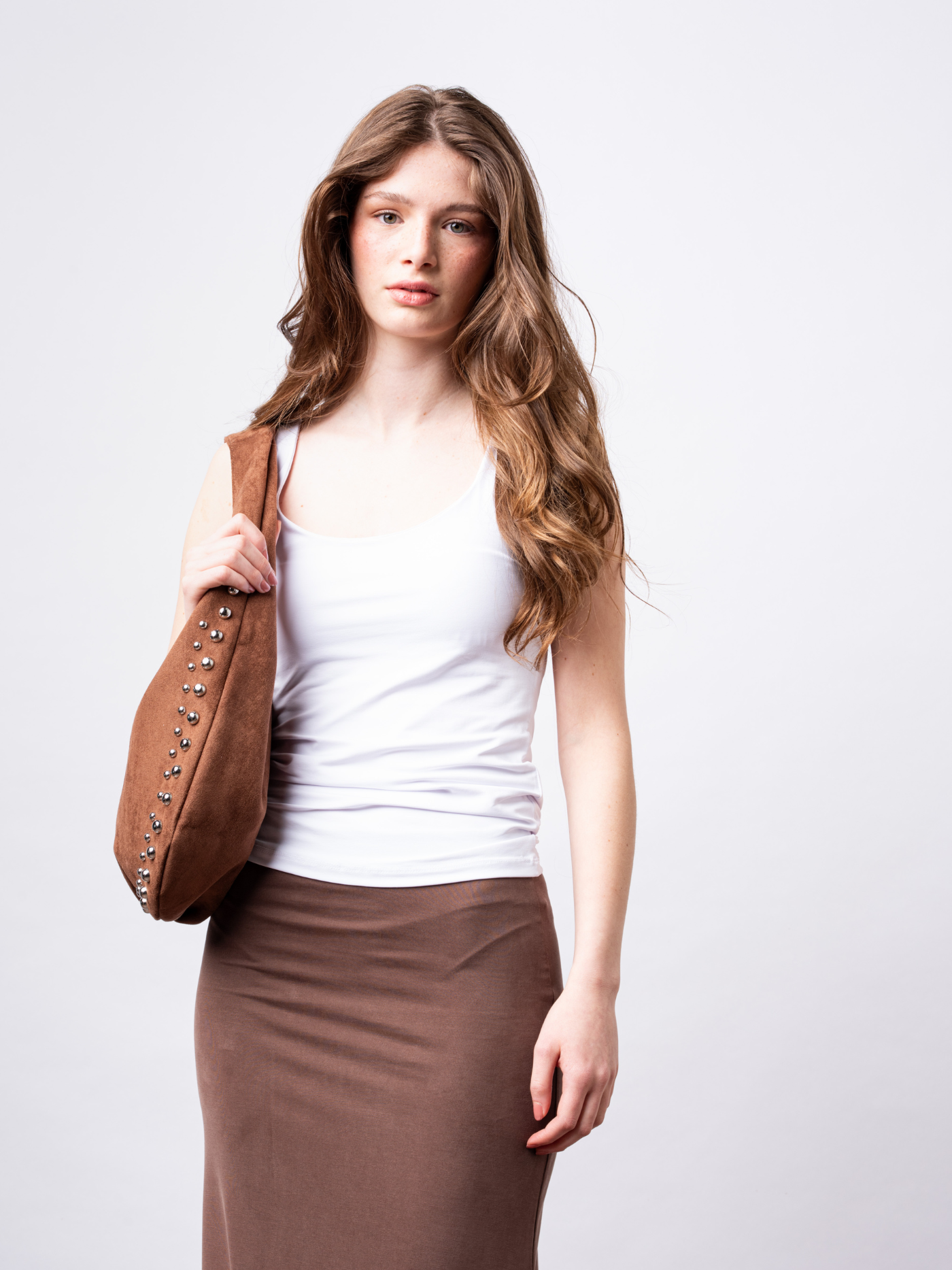 Liorra Vegan Leren Schoudertas Zwart met Studs – Stoer & Stijlvol