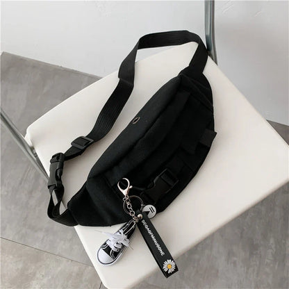 Trendy Crossbody Heuptas met Sleutelhanger – Ruime Schoudertas
